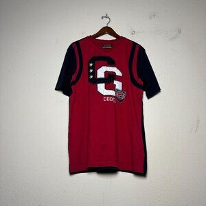 Coogi Graphic T Shirt Men L British UK Rugby Y2K Black Red Embroidered Logos